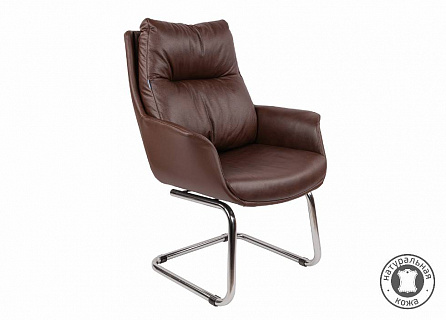 Фото: Конференц-кресло CHAIRMAN 524 | ПРЕМЬЕР, полозья хром, синтепух, нат. кожа 6