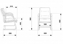 Фото: Конференц-кресло Бюрократ T-9927WALNUT-AV, на дерев. полозьях, нат. кожа