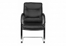 Фото: Конференц-кресло Бюрократ T-9927SL-LOW-V, полозья хром, нат. кожа