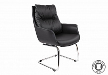 Фото: Конференц-кресло CHAIRMAN 524 | ПРЕМЬЕР, полозья хром, синтепух, нат. кожа